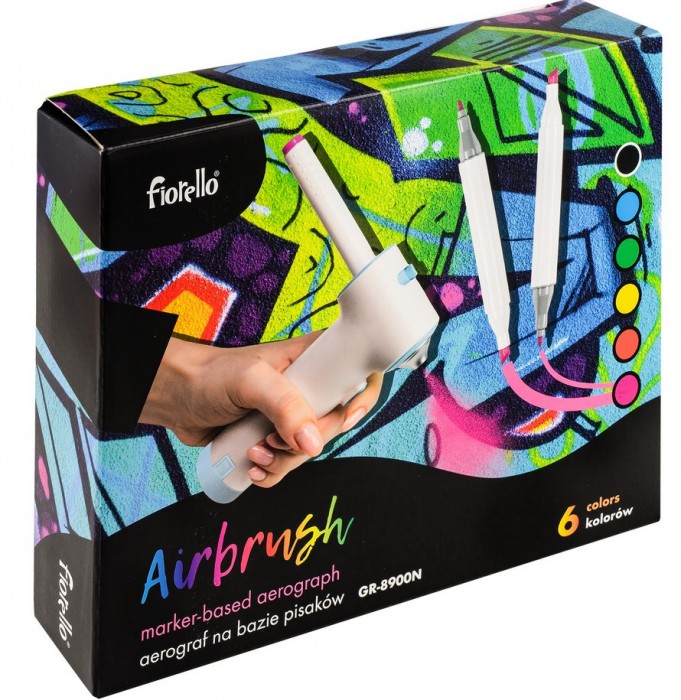 Airbrush Fiorello uniwersalny — zestaw do rysunków, szablonów, kartek i scrapbookingu